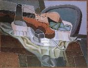 Juan Gris The Still life having table and armchair oil painting on canvas